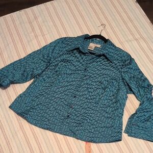 Teal Long Sleeve Button-Up Shirt